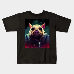 Cut Pig In Astronaut Costume Kids T-Shirt